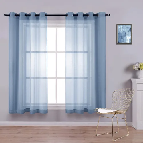 Miniatura 63 de KOUFALL Cortinas traslúcidas de 120 pulgadas de 2 paneles con ojales, juego extra largo de 10 pies de largo, cortinas altas para ventana grande, 52