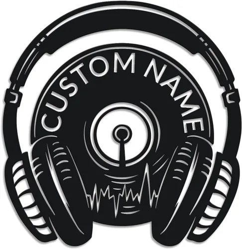 Miniatura 9 de Letrero de metal personalizado para DJ, arte de pared musical con nombre personalizado, decoración de estudio de disc jockey, regalo temático