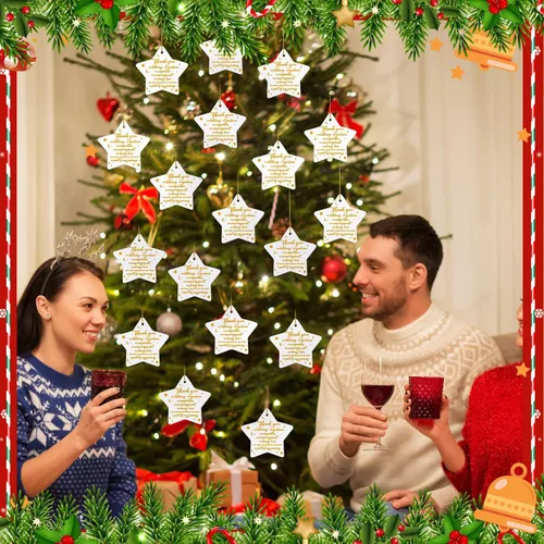 Miniatura 6 de Suzile 12 Piezas Adornos de Navidad Regalos de Agradecimiento Adornos Colgantes para Regalos de Equipo para Empleados, Voluntarios, Apreciación