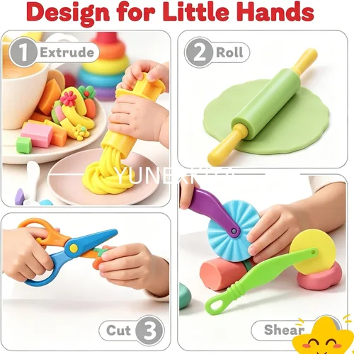 Miniatura 5 de Juego de herramientas de masa, 9 piezas de herramientas de arcilla para niños de 4 a 8 años, accesorios de masa ABS+ incluye rodillo cortador