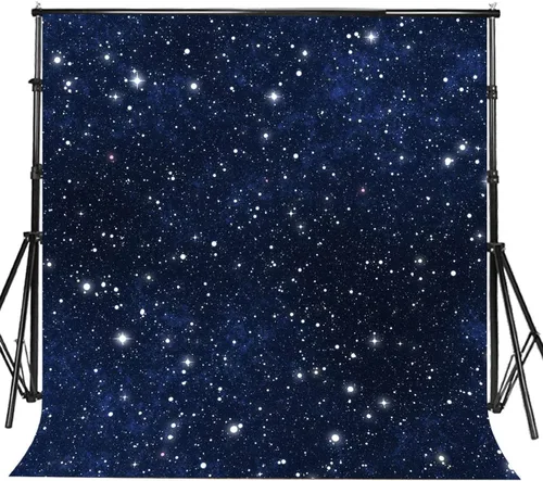 Sensfun Fondo de fotografía de cielo estrellado nocturno de 6 x 6 pies, universo azul, galaxia, estrellas, boda, estudio fotográfico, cabina de