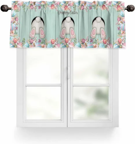Miniatura 29 de Cenefa de cortina con lazo rojo de Navidad para ventanas, sala de estar, cocina, baño, granja, bolas de Navidad de acuarela con diseño de bayas
