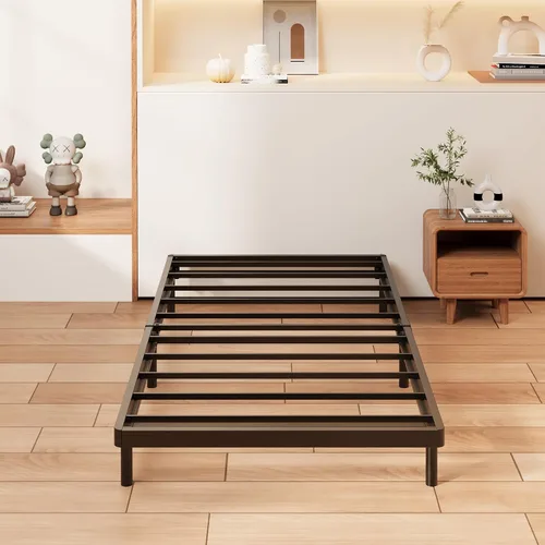 Miniatura 5 de Yicensen - Base de cama de perfil bajo con somier metálico de 1,6 pulgadas, resistente para cama individual, base de colchón robusta, fácil montaje