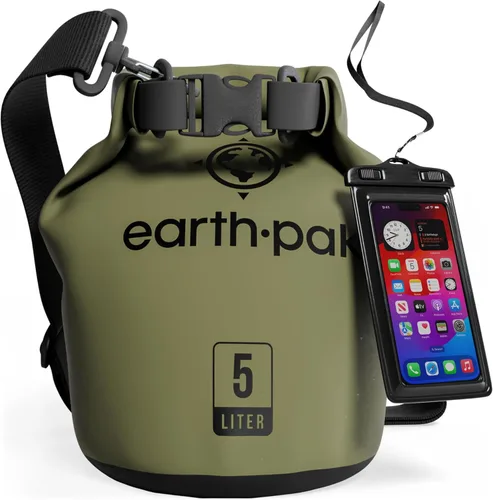 Miniatura 41 de Earth Pak Bolsa Seca Impermeable - Mochila Impermeable de Cierre Enrollable Superior Mantiene el Equipo Seco para Kayak con Funda Impermeable