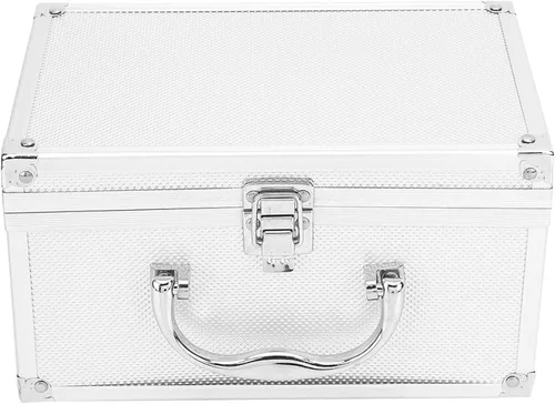 Caja de herramientas de aluminio - 9.05 x 5.9 x 4.9 pulgadas Estuche de transporte portátil con inserto de espuma y cierre de pestillo de metal
