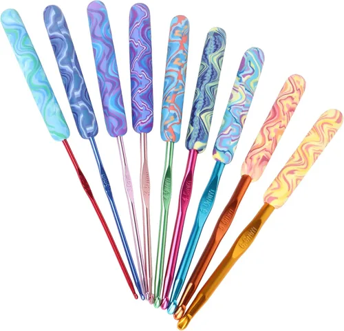 Miniatura 17 de Coopay Ganchos de ganchillo cálidos para abuela, agujas de ganchillo de agarre suave de aluminio para ganchillo, gancho de tejer para manualidades