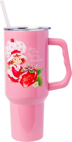 Miniatura 31 de Silver Buffalo - Vaso de acero inoxidable Sanrio Hello Kitty con flores de primavera y verano y rayas arcoíris, con asa y popote, compatible