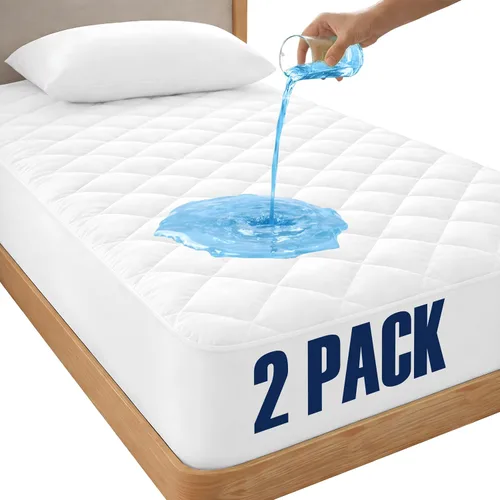 Miniatura 10 de LUX Décor Protector de Colchón Twin - Cubrecolchón Acolchado Elástico Ajustable Protector Hasta 16 Pulgadas de Profundidad - Cubrecolchón Suave