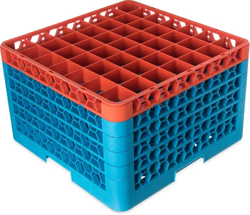 Miniatura 63 de Carlisle FoodService Products RG9-214 OptiClean Estante de vidrio con 9 compartimentos con 2 extensores, 7.12 pulgadas, polipropileno, azul