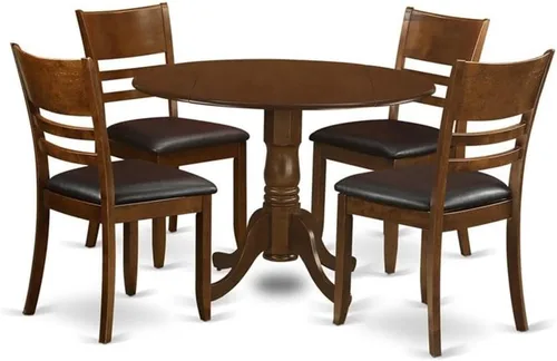 Miniatura 9 de East West Furniture DLLY5-ESP-W - Juego de cocina de 5 piezas que incluye una mesa redonda con gotas y 4 sillas de comedor, 42 x 42 pulgadas
