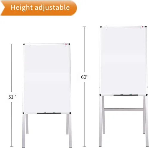 Miniatura 2 de Pizarra blanca magnética de Viz-Pro, con caballete, ajustable, de borrado en seco