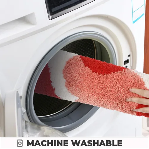 Miniatura 6 de Tapete de baño rojo súper absorbente, antideslizante y lavable a máquina, tapete grueso para baño (24 x 16 pulgadas, corazón rojo)