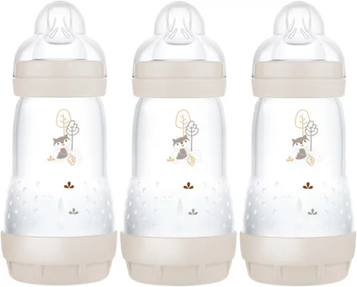 Babyprice MAM - Botella anticólicos autoferilizante, 8.8 fl oz, paquete de 3 unidades, colores neutros