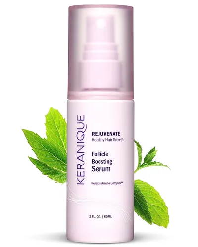 Keranique Suero engrosador del cabello - Spray de refuerzo de folículo enriquecido con queratina avanzado para restaurar la densidad y un