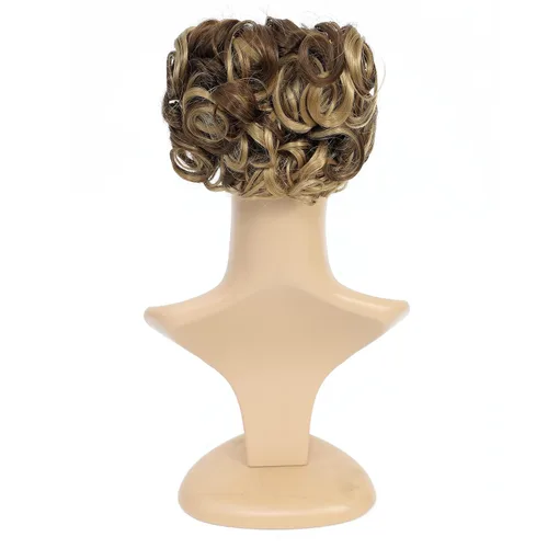 Miniatura 5 de SWACC Extensión de Moño de Cabello Rizado Corto y Desordenado, Peinetas de Fácil Estiramiento, Extensión de Cola de Caballo con Clip, Coletero