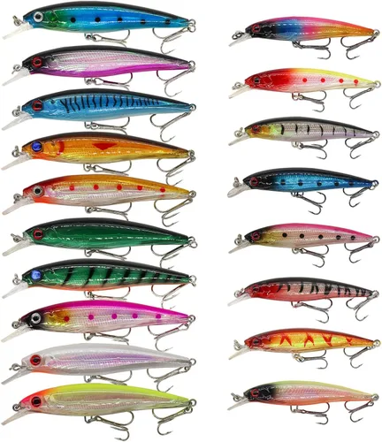 Miniatura 7 de Kit de señuelos de pesca, incluyendo cebos, anzuelos, palas, lombrices, plomos, ganchos, caja de aparejos y más equipo de pesca para truchas