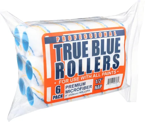 Miniatura 11 de True Blue Cubiertas de rodillo de pintura profesional de 9 pulgadas, 9 pulgadas, lo mejor para todo tipo de superficies de pintura, paquete
