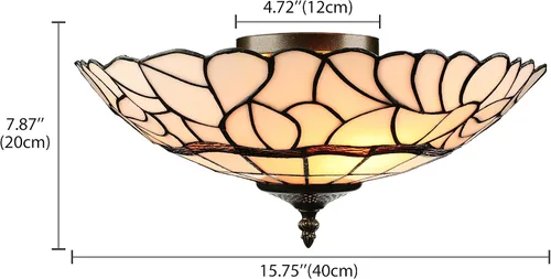 Miniatura 2 de RUNNUP - Lámpara de techo de cristal Tiffany, estilo retro, para iluminación de techo, instalación fija, atractiva decoración para cocina