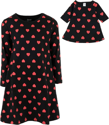Miniatura 66 de Leveret - Conjunto de vestidos a juego para niña y para muñeca, 100% algodón, gran variedad de estilos, (tallas de 2 a 14 años)