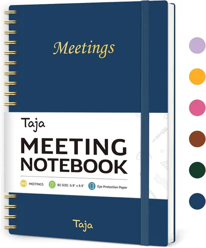 Miniatura 15 de Cuaderno de reuniones para organización del trabajo, cuaderno de trabajo con artículos de acción, agenda para tomar notas, 160 páginas