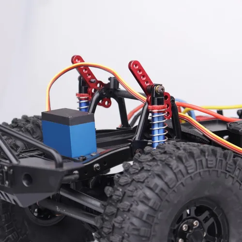 Miniatura 6 de 2 pares de soportes de amortiguador de coche RC CNC metal ajustable altura ángulo soporte para Axial SCX10 90046 D90 D110 1:10th RC Crawler Car Rojo