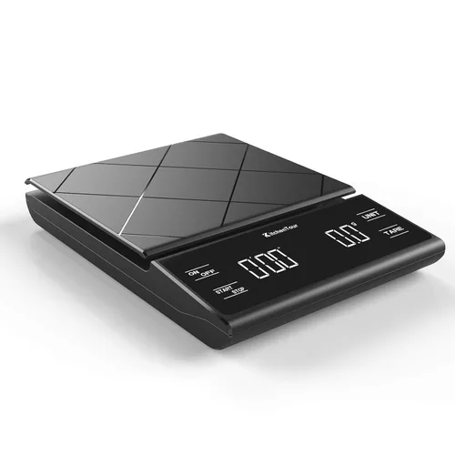 Miniatura 7 de Báscula de café KitchenTour con temporizador 3 kg/0,1 g, báscula de alta precisión para verter sobre goteo Espresso con pantalla LCD retroiluminada