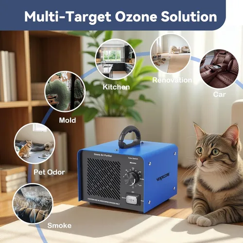 Miniatura 2 de Generador de ozono de 125,000 mg/h, máquina de ozono de alta capacidad y purificador de aire de iones negativos, ionizador de aire O3, eliminación