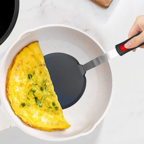 Miniatura 4 de Espátula volteadora de silicona para panqueques con mango alargado, espátulas de cocina resistentes al calor para utensilios de cocina Gris profundo