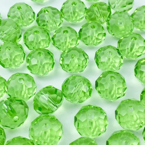 Miniatura 21 de 50 piezas de cuentas de cristal facetadas de 10 mm con orificio para pulseras, collares, aretes, joyería DIY, manualidades (Amarillo Dorado)