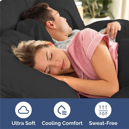 Miniatura 4 de Juego de sábanas Queen de 6 piezas, sábanas transpirables y refrescantes, sábanas de hotel, ropa de cama cómoda con bolsillos profundos y fácil 08