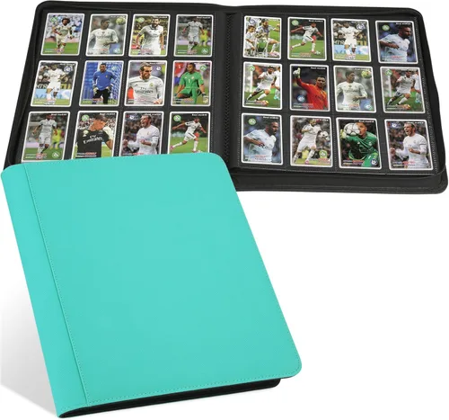 Miniatura 24 de GERMUN Carpeta de 4 bolsillos para tarjetas, carpeta de tarjetas de intercambio con cremallera premium, carpeta de colección de tarjetas de 400 4