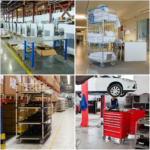 Miniatura 6 de Juego de 4 ruedas giratorias industriales de 5 pulgadas de alta resistencia con capacidad de carga de 3200 libras, ruedas de goma para muebles