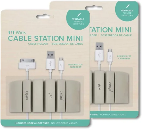 Miniatura 9 de UT Wire UTW-CS05-BG - Mini organizador de montaje para estación de cable, color beige