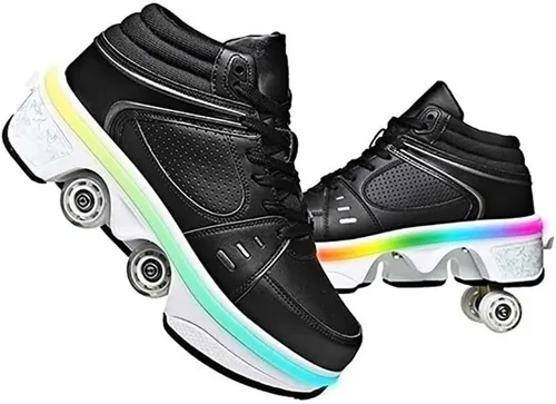 Miniatura 8 de Zapatos de patinaje de deformación para hombre y mujer, patines cuádruples, zapatos retráctiles para adultos/niños, zapatos de polea invisible