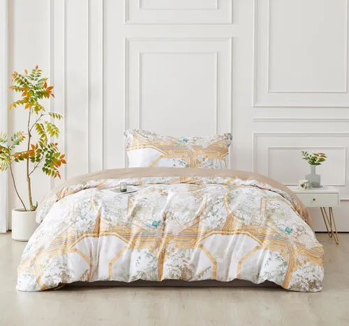 Miniatura 62 de SAPHREAS Juego de Funda de Edredón de Flores Rosas 2 piezas Algodón Estilo Jardín Campanilla Floral Ropa de Cama Juego de Funda de Edredón 100%