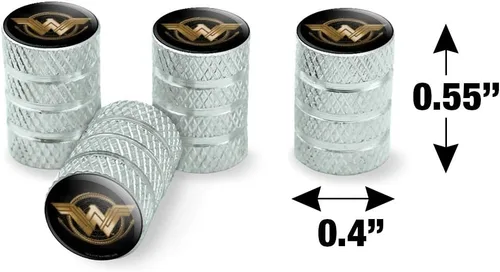 Miniatura 6 de GRAPHICS & MORE Wonder Woman Movie Golden Lasso Logo Tire Rim Wheel Aluminio Valve Stem Caps
