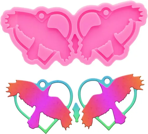 Molde de aretes de resina de corazón para el día de San Valentín, moldes de joyería de silicona para fundición epoxi de bricolaje, aretes, 425.2 in