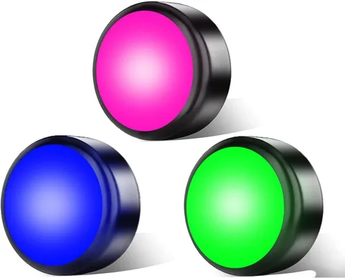 Miniatura 8 de Luces de disco con control remoto debajo del gabinete, luces de empuje que funcionan con pilas, mini luces LED sobre el gabinete, paquete de 2