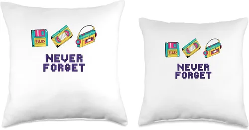 Miniatura 3 de Never Forget Funny Old School VHS Floppy Disc Music Retro Throw Pillow