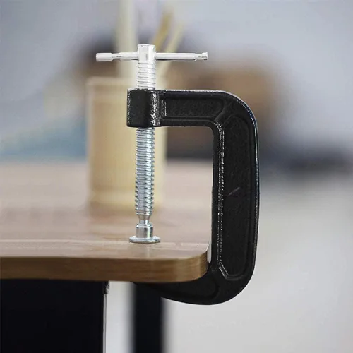 Miniatura 4 de Juego de abrazaderas en C de 2 pulgadas, abrazadera C de acero resistente, abrazaderas de fuerza industrial C para carpintería, soldadura y 4 pzas