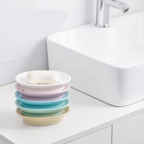 Miniatura 5 de Soporte para jabón, estante de plástico, paquete de 2 unidades con drenaje, fácil limpieza, bandeja blanda para ducha y baño