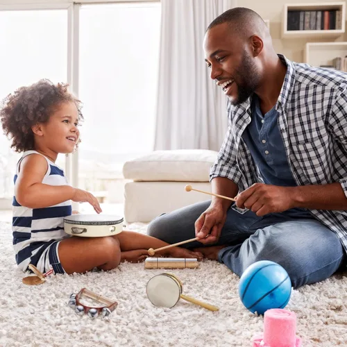 Miniatura 6 de Stoie's Instrumentos musicales de madera para niños pequeños con tambor, campanas de mano, flauta, maracas, castañuelas, panderetas, para bebés