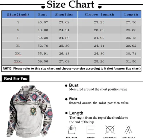 Miniatura 3 de JJHAEVDY Mens Sweatshirts Long-Sleeve Botton Sweater Stand Collar Print Sweatshirt Lightweight Casual Pullover Outdoor Shirt