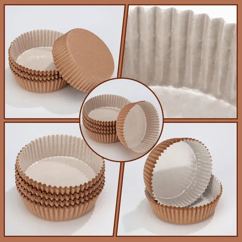 Miniatura 2 de Uiifan - Moldes desechables redondos para cupcakes, moldes de papel para hornear, envoltorios de papel para cupcakes, moldes de papel aptos