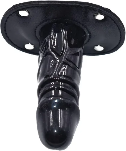 Miniatura 5 de YiFeng Consolador con cerradura Pene Boca Mordaza con bloqueo Bondage Correa de cuero en BDSM Juguete sexual para adultos (Largo)