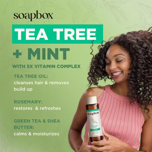 Miniatura 5 de Soapbox Champú de Árbol de Té, Libre de Sulfatos Agresivos, Sin Parabenos, Sin Siliconas, Seguro para el Color y Champú Vegano para el Cabello