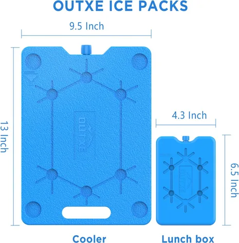 Miniatura 6 de OUTXE Bolsas de hielo para enfriadores – Grandes, 10 x 13 pulgadas, ahorro de espacio, reutilizables, de larga duración, paquetes de congelador frío
