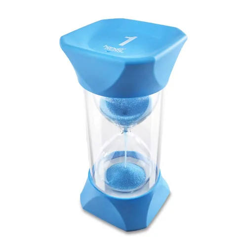 Miniatura 5 de hand2mind Temporizador de arena jumbo de 1 minuto, temporizador de reloj de arena grande, reloj de arena, temporizador silencioso para niños