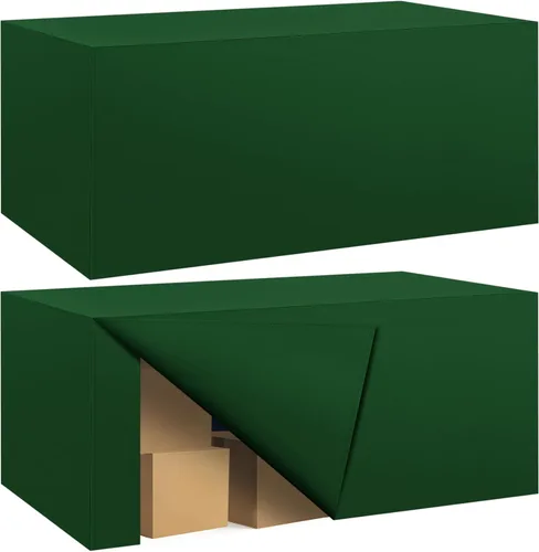 Miniatura 54 de Paquete de 2 manteles ajustados para mesa rectangular de 4 pies, 48 x 24 pulgadas, cubiertas de mesa verde manzana, tela de poliéster resistente al