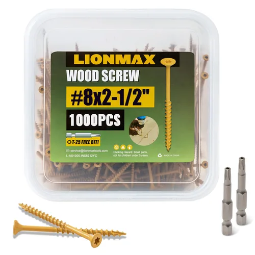 Miniatura 31 de LIONMAX Tornillos para Terraza de 1-5/8 Pulgadas, Tornillos para Madera #8 x 1-5/8", 300 PCS, Resistentes al Óxido, Recubiertos con Epoxi Exterior